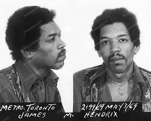 Jimi Hendrix Mug Shot Toronto Vintage 8x10 Photography Reprint - Picture 1 of 1