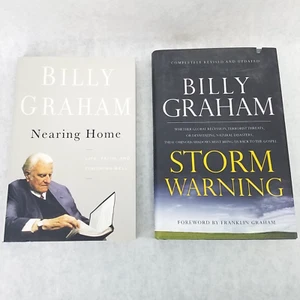 Billy Graham Lot of 2 Hardcovers w/ Dustjackets - Nearing Home & Storm Warning - Bild 1 von 19