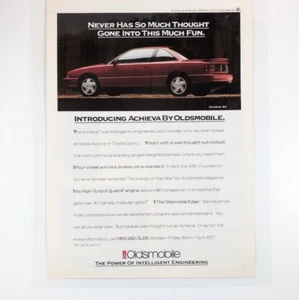 Oldsmobile Achieva 1992 advertisement – “Never Has So Much Thought…” – Laminated - Picture 1 of 7