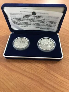 San Marino 5 + 10 euro 2002 Argento Benvenuto Euro - 1à emissione Proof Ag. - Foto 1 di 4
