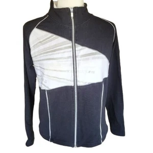 BCBG MaxAzria Girls Size XL Performance Activewear Jacket Black Silver Full Zip - Picture 1 of 8