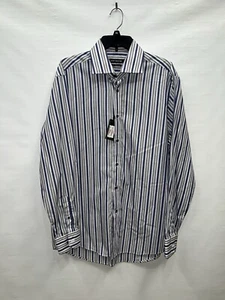 Report Collection Shirt Mens Large Multicolor Long Sleeve Cotton Striped NWT - Picture 1 of 16