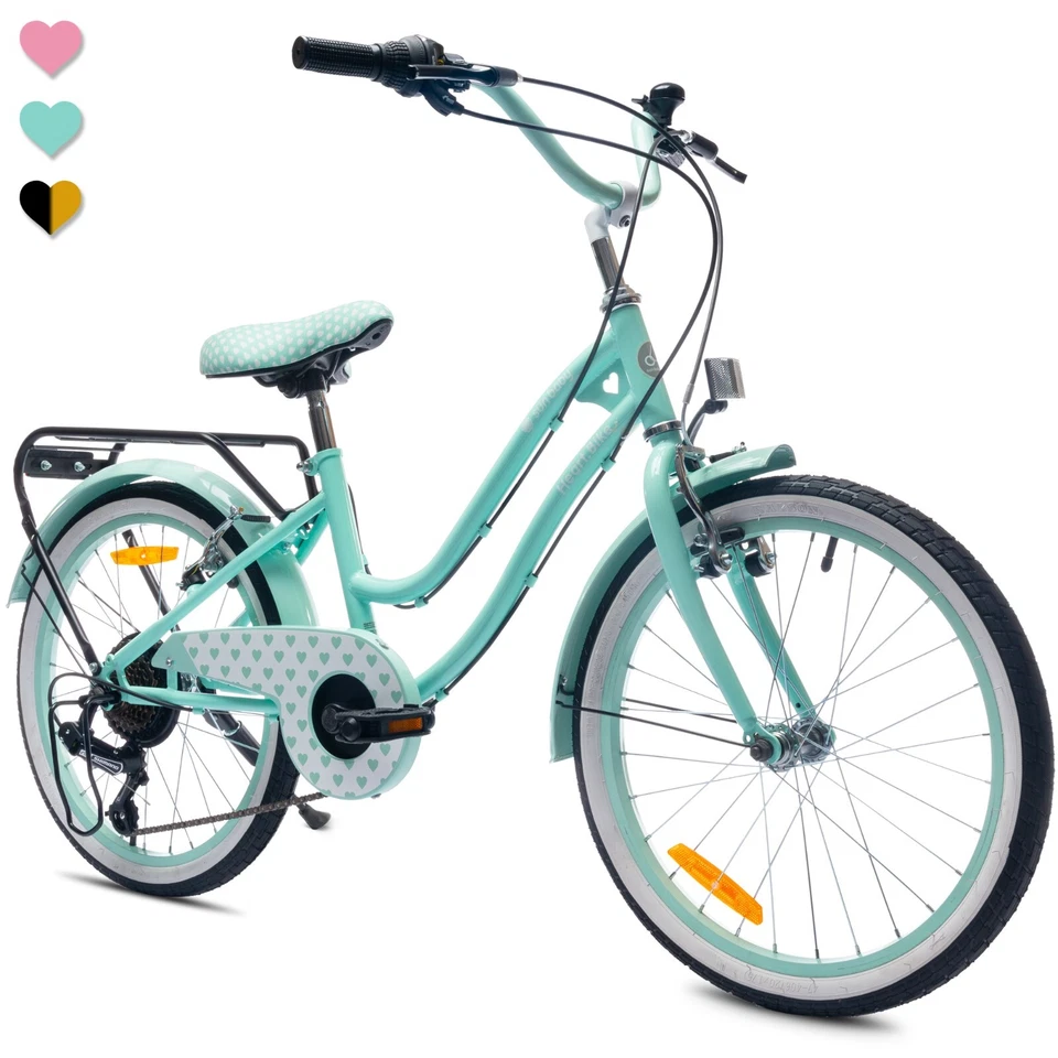 20 Zoll Kinderfahrrad 6-Gang Kinder fahrrad Rad Mädchen Shimano Heart Bike - Bild 1 von 4