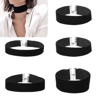 Collane donna girocollo velluto nero gotico catena tatuaggio collo colletto vintage - Immagine 1 di 4