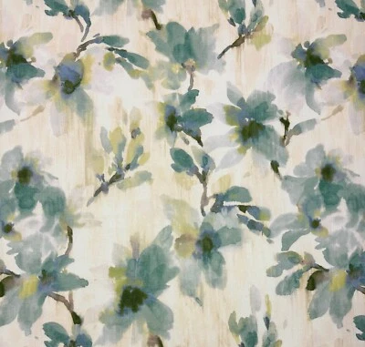 P KAUFMANN ESPERANZA NEBLINA AZUL AMARILLO GRANDE FLORAL TELA MODERNA 8,5 YARDAS 54"W Foto 1 de 4