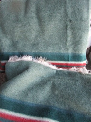 Pottery Barn Pendleton manta imitación piel espalda Yakima campamento tiro 60 80 verde Foto 1 de 3