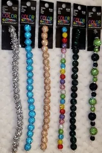 Jewelry Making Beads HUGE NEW LOT Color Gallery By Bead Treasures 6pcs Sparkly - Picture 1 of 5