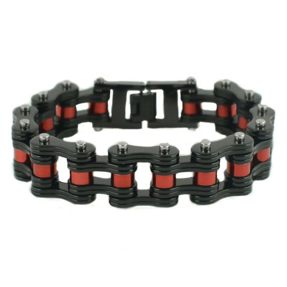 Men's Stainless Steel Black/Red Firefighters Bracelet 146 - Image 1 of 1