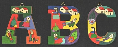 Letra salvadoreña madera pintada 4" Foto 1 de 3