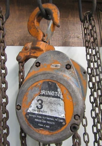 Harrington CF4 ~ 3 ton Chain Hoist with approx 20' of chain - #3 - Picture 1 of 16