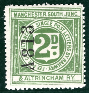GB MANCHESTER SOUTH Jct ALTRINCHAM RAILWAY Letter Stamp 2d MSJAR Mint MNH PIW40 - Picture 1 of 6