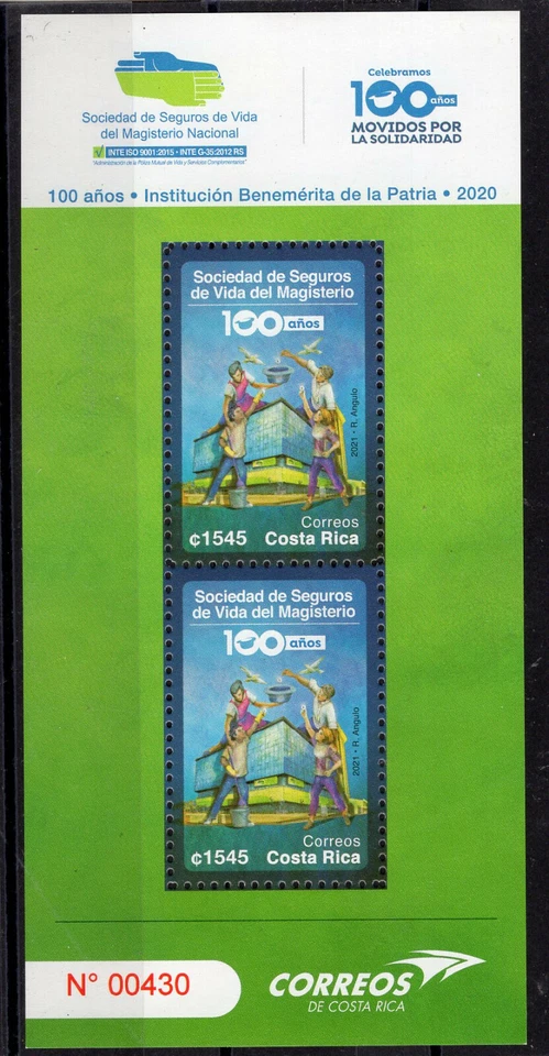 COSTA RICA 2020 - SEGURIDAD DE VIDA, JUEGO COMPLETO, MNH Foto 1 de 1