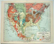 USA - Original 1908 Geological Map by Meyers. Antique