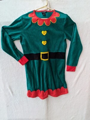 Mujer Grande Elfo Tejido Feo Suéter Vestido Verde Rojo Navidad Santa Foto 1 de 4