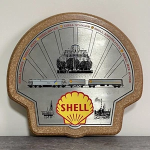 Shell Garage Zug Lok Wandschild Plakette Holz & Metall Männerhöhle sehr selten - Bild 1 von 15