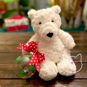 Jellycat EDMUND CREAM POLAR BEAR New BNWT RETIRED Plush Sitting White Lovey Soft - Picture 1 of 11