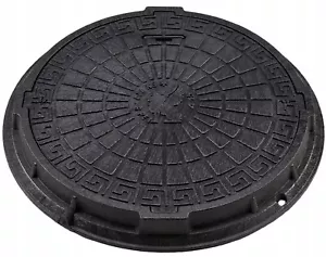 Schachtabdeckung Kanaldeckel Schachtdeckel DN600/750 A15 BabylonPlast™ Schwarz - Bild 1 von 8