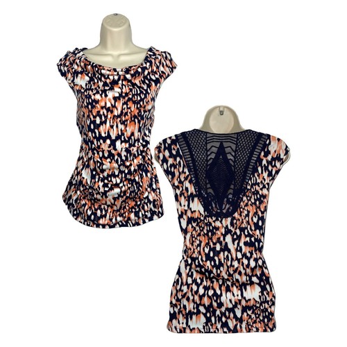 Top donna media ALYX stampa toppa corallo barca collo con lacci manica posteriore