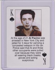 RARE 2003 STARZ BEHIND BARZ AL PACINO PLAYING CARD ~ MUG SHOT ~ THE GODFATHER