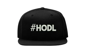 Hodl Hashtag Embroidered Snapback Cap Fullcap Flat Bill Hat Hip Hop Wear - Picture 1 of 5