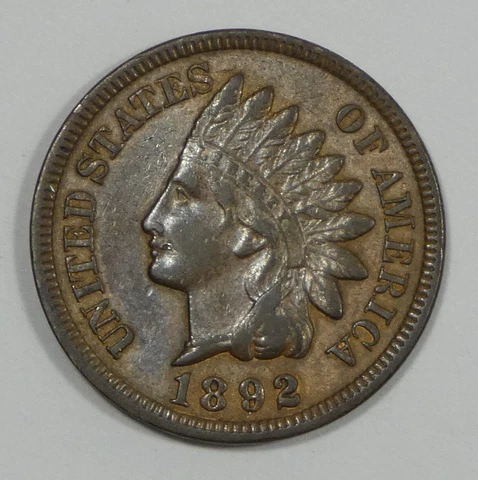 1892 Indian Head/Oak Wreath rev Cent ALMOST UNCIRCULATED 1-Cent Cover