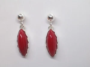 Orecchini in ARGENTO 925 con Pietra colorata rossa - imitazione corallo - - Imagen 1 de 6
