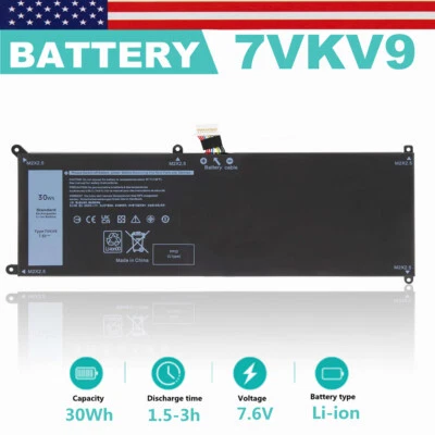 Batería 7VKV9 para Notebook Dell XPS 12 9250 Latitude 12 7275 9TV5X 7.6V 30WH Foto 1 de 4