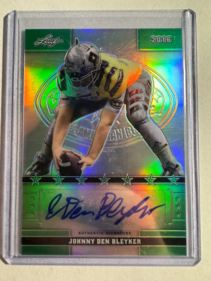 K197,475 - 2016 Leaf Army AA Bowl Metal Auto Green #56 Johnny Den Bleyker #/10 - Image 1 of 1