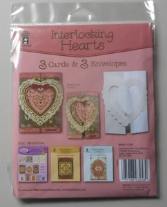 Interlocking Hearts 3 Card Cardmaking Set Art Craft Paper Pattern  - Picture 1 of 2