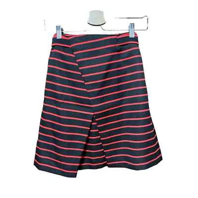 NWT Proenza Schouler Striped Jacquard Suiting Wrap Skirt Black Red Size 4 - Image 1 of 4