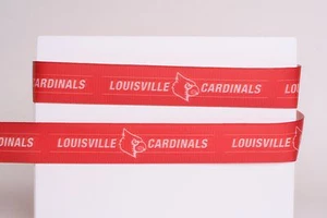 UNIVERSITY OF LOUISVILLE CARDINALS 7/8" Grosgrain Ribbon SHIP FROM USA - Picture 1 of 1