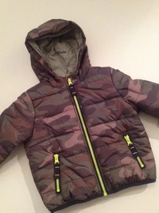 Carter's Baby Boy Puffer Hooded Winter Jacket Camo Size 12 18 Months Brown Grey - Picture 1 of 5
