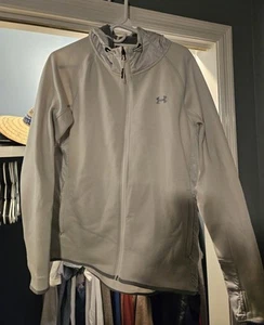 Under Armour Women’s Large Storm Cold Gear White Full Zip Jacket - Picture 1 of 4