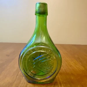 Vintage Carnival Glas grün Apollo 15 Gedenkflasche Wheaton Glas, NASA - Bild 1 von 8