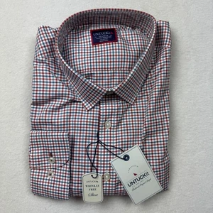 UNTUCKit Monello Wrinkle Free Tall Slim Fit Checkered Shirt XX-Large Red Blue - Picture 1 of 4