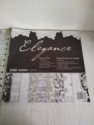 Creative Imaginations Elegance 12x12 Scrapbook Paper Pad Black White Silver - Image 1 of 4
