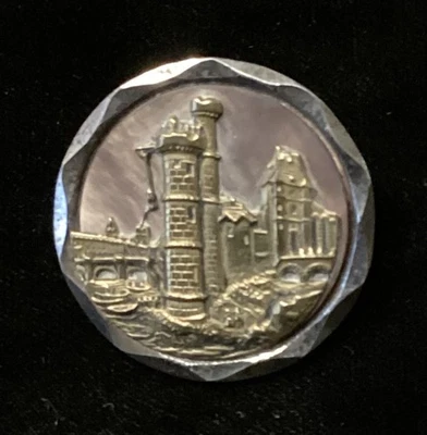 BEAUTIFUL ANTIQUE LARGE  VICTORIAN STEEL CUP WITH LIGHTHOUSE & SHELL BACKGROUND - Image 1 of 2