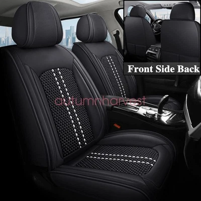 For Acura ZDX RDX ILX NSX PU Leather Car 5-Seat Covers Full Set Protector Black — 第 1/4 张图片