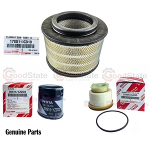 Genuine Toyota Hilux KUN26 1KD 3.0 Diesel Air Fuel Oil Filter Kit - Picture 1 of 6