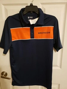NEW NFL Denver Broncos Mens Large Navy Blue Polo Golf Shirt - Picture 1 of 2