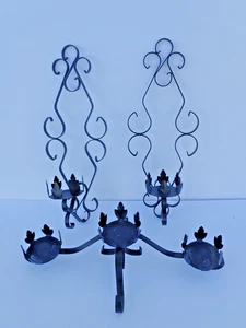 Schwarz Goth Gothic Schmiedeeisen Kerzenhalter 3er Set - Bild 1 von 7