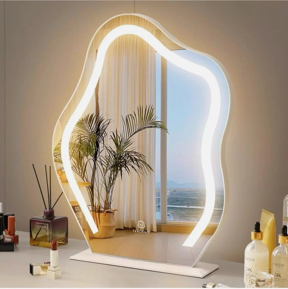FENCHILIN Vanity Mirror with Lights Cloud Shape 45x55cm Hollywood Makeup Mirror