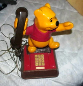 WINNIE THE POOH PUSHBUTTON PHONE, 15" TALL, 8 1/2" SQUARE BASE, FROM STORAGE - Picture 1 of 7