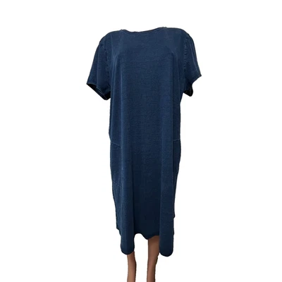Vestido camisero J. Jill Pure Jill índigo manga corta para mujer talla XL azul pulóver Foto 1 de 4