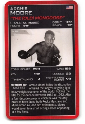 2024 ARCHIE MOORE Top Trumps Boxing Card BOXING ICONS "The Old Mongoose" - Image 1 of 2