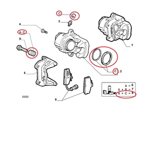Überholsatz Zange Bremsen Vorne Lancia Dedra Original 9943831 - Bild 1 von 1