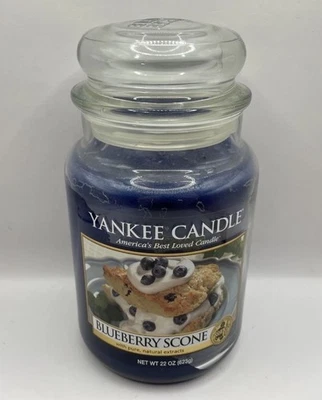 Yankee Candle Blueberry Scone 22 oz tarro grande cera azul retirada NUEVO Foto 1 de 4
