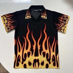 Vintage Y2K No Boundaries Flame Shirt Kids Size Medium - Picture 1 of 10