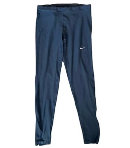 Nike Running Dri-Fit Leggings Women Size L Navy Blue Back Pocket - Picture 1 of 5