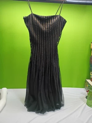 JS Collection Semi FORMAL Dress Cocktail Black Gold embellished Size 12 - Image 1 of 4